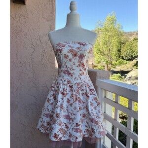 Betsey Johnson Vintage Tulle Skull Blossoms Mini Dress Size 6 Cute Goth Punk Y2K